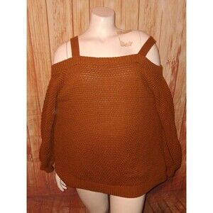 Maurices Brown Long Cold Shoulder Sleeve Sweater Sz 1X